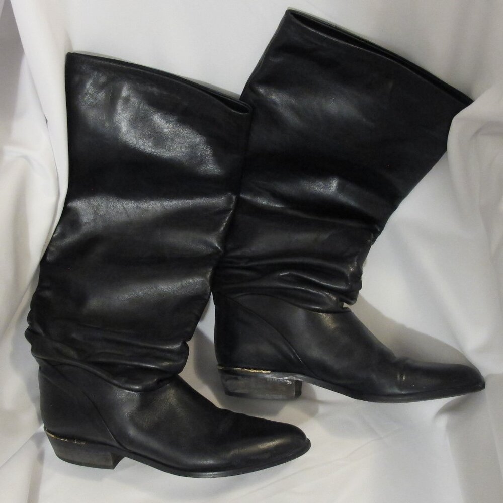 Black knee high Sudini boots in 9AA